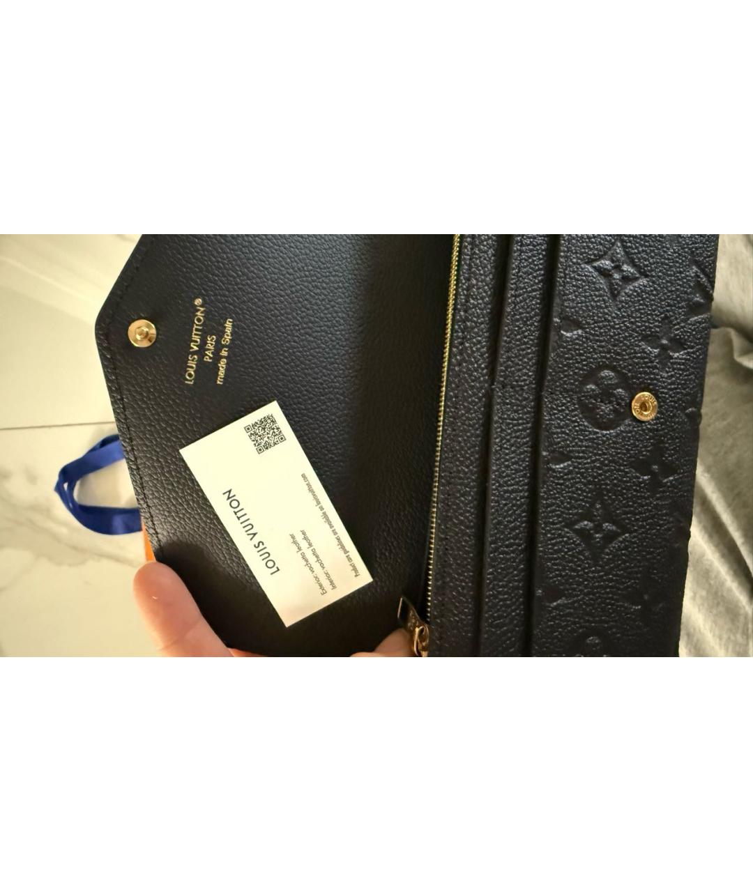 LOUIS VUITTON Черный кожаный кошелек, фото 4