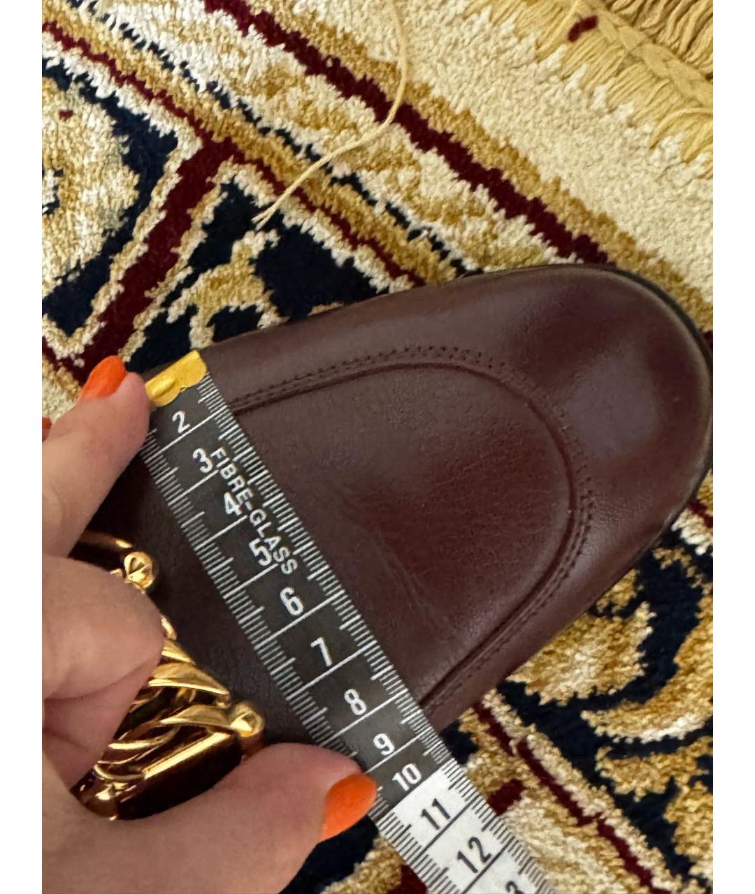 GUCCI Бордовые кожаные лоферы, фото 4