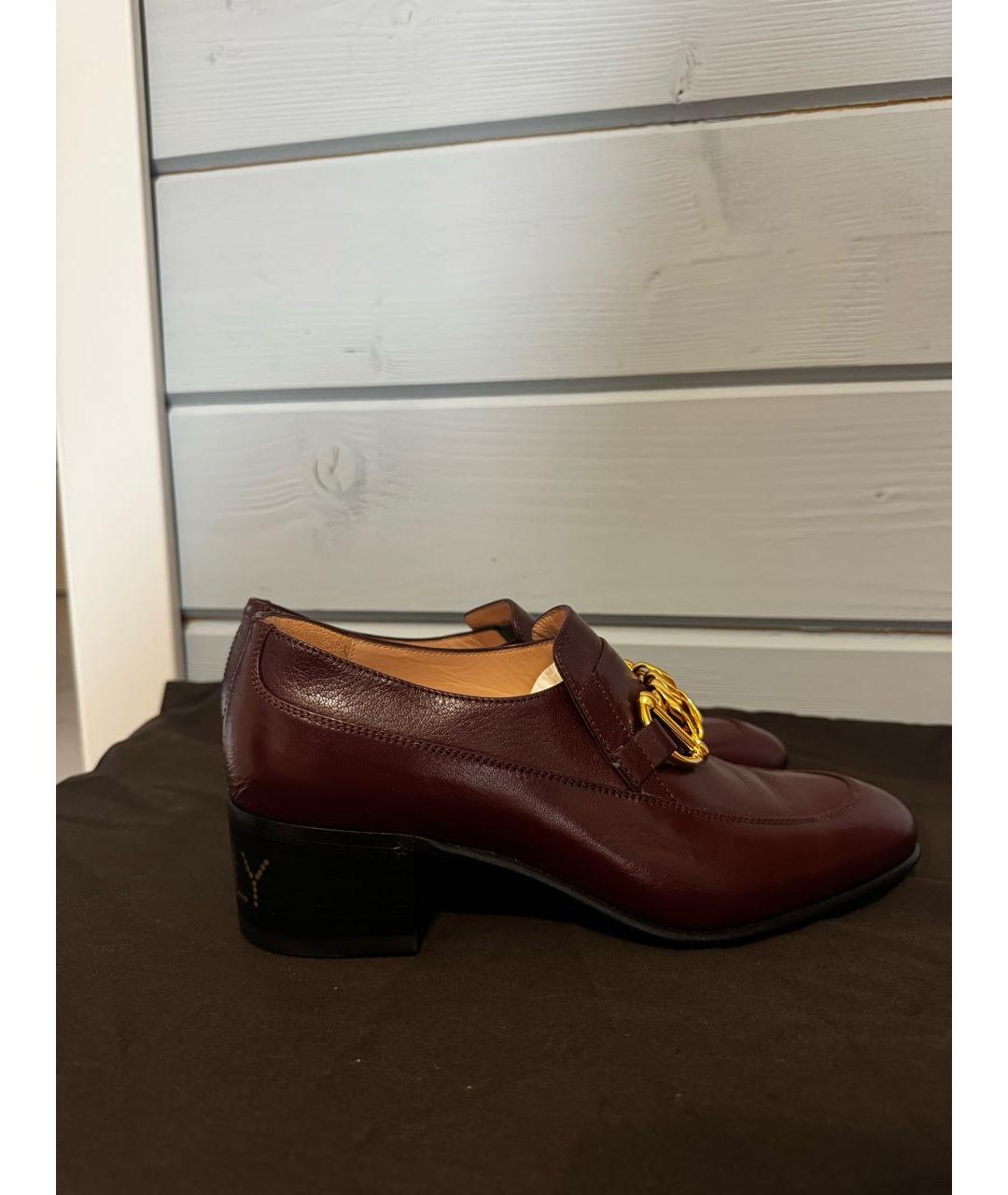 GUCCI Бордовые кожаные лоферы, фото 8
