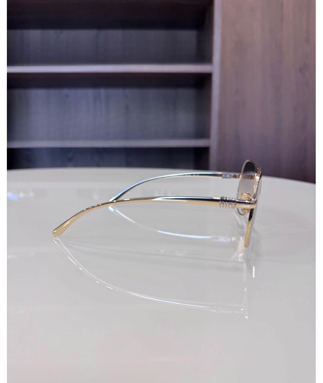 MIU MIU Золотые металлические солнцезащитные очки, фото 4