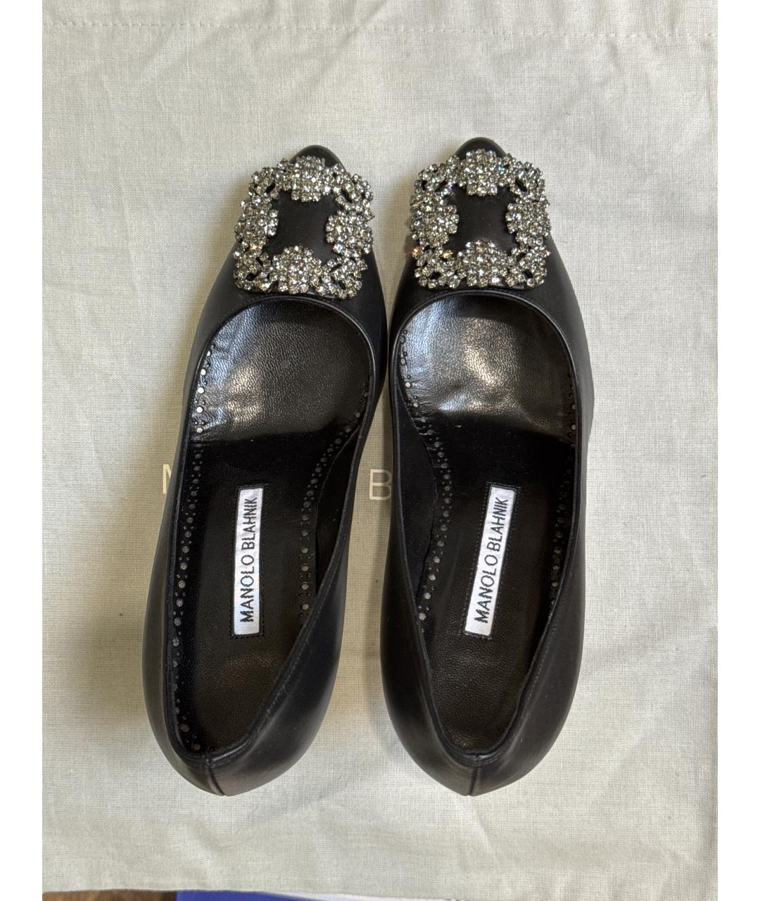 MANOLO BLAHNIK Черные кожаные туфли, фото 3