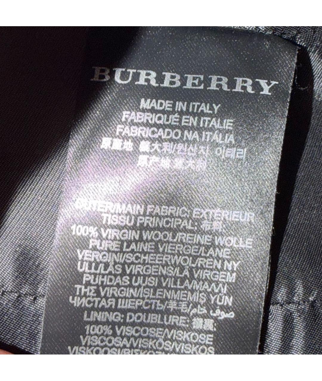 BURBERRY Черное шерстяное пальто, фото 4