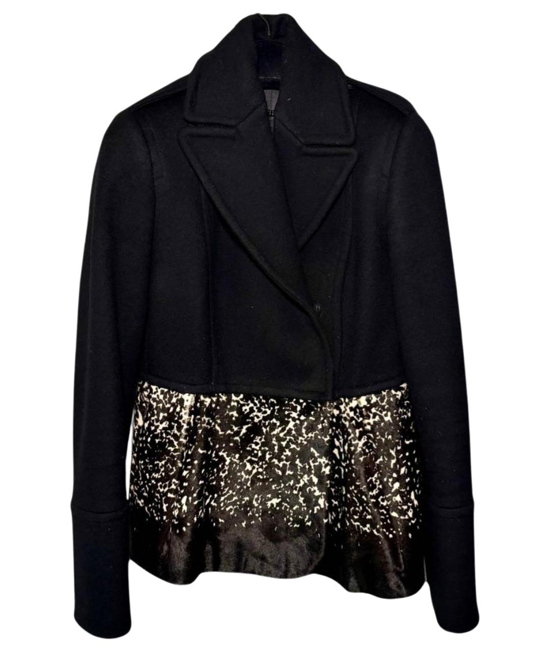BURBERRY Черное шерстяное пальто, фото 1