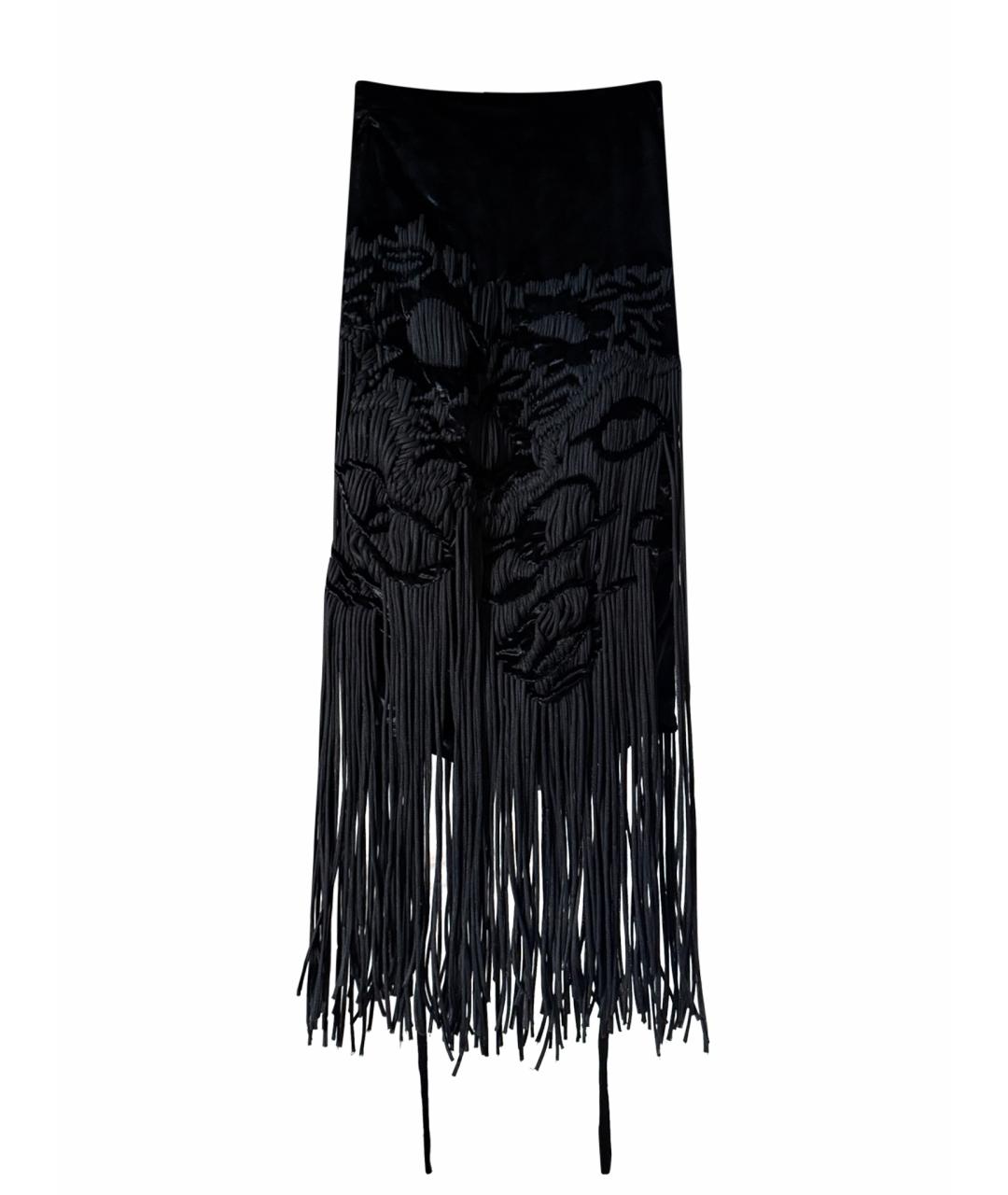 SAINT LAURENT Черная бархатная юбка макси, фото 1