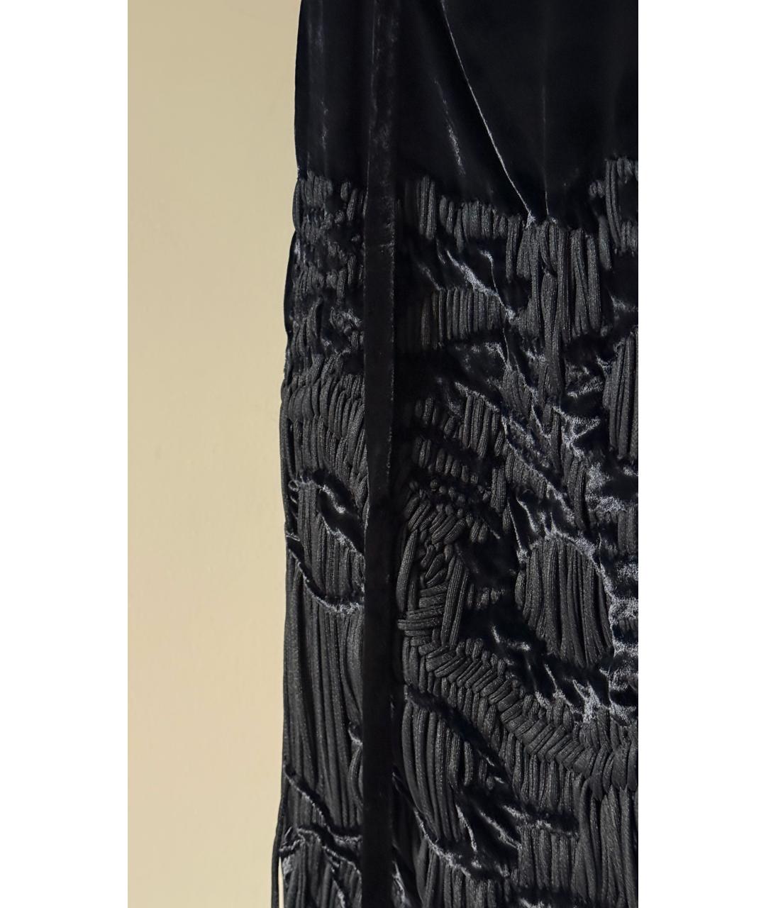 SAINT LAURENT Черная бархатная юбка макси, фото 5