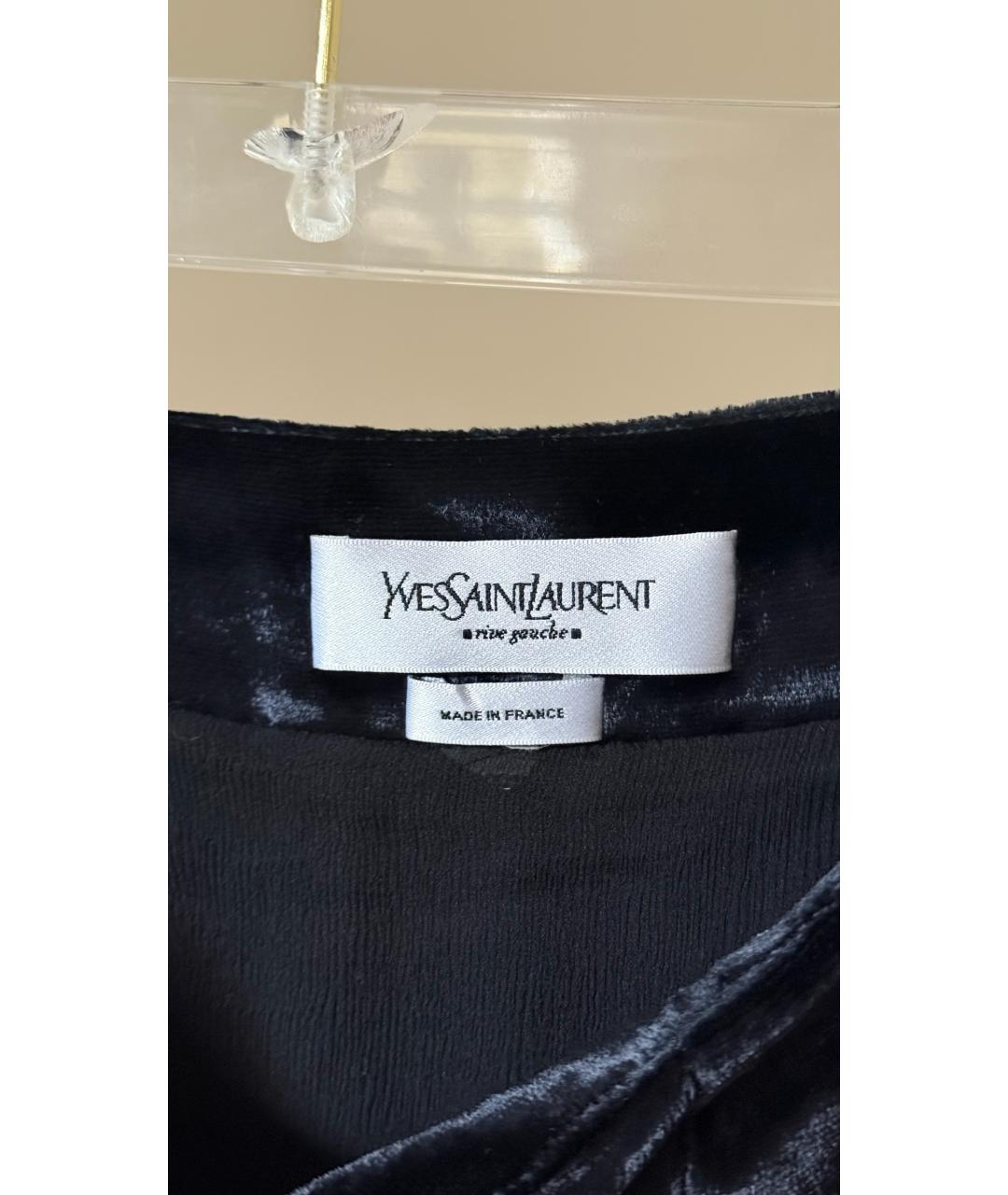 SAINT LAURENT Черная бархатная юбка макси, фото 9