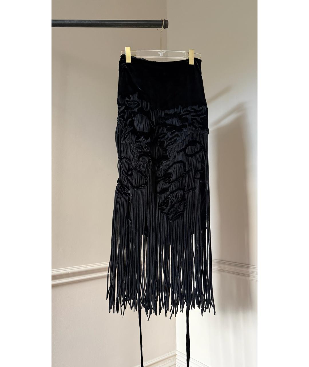 SAINT LAURENT Черная бархатная юбка макси, фото 10