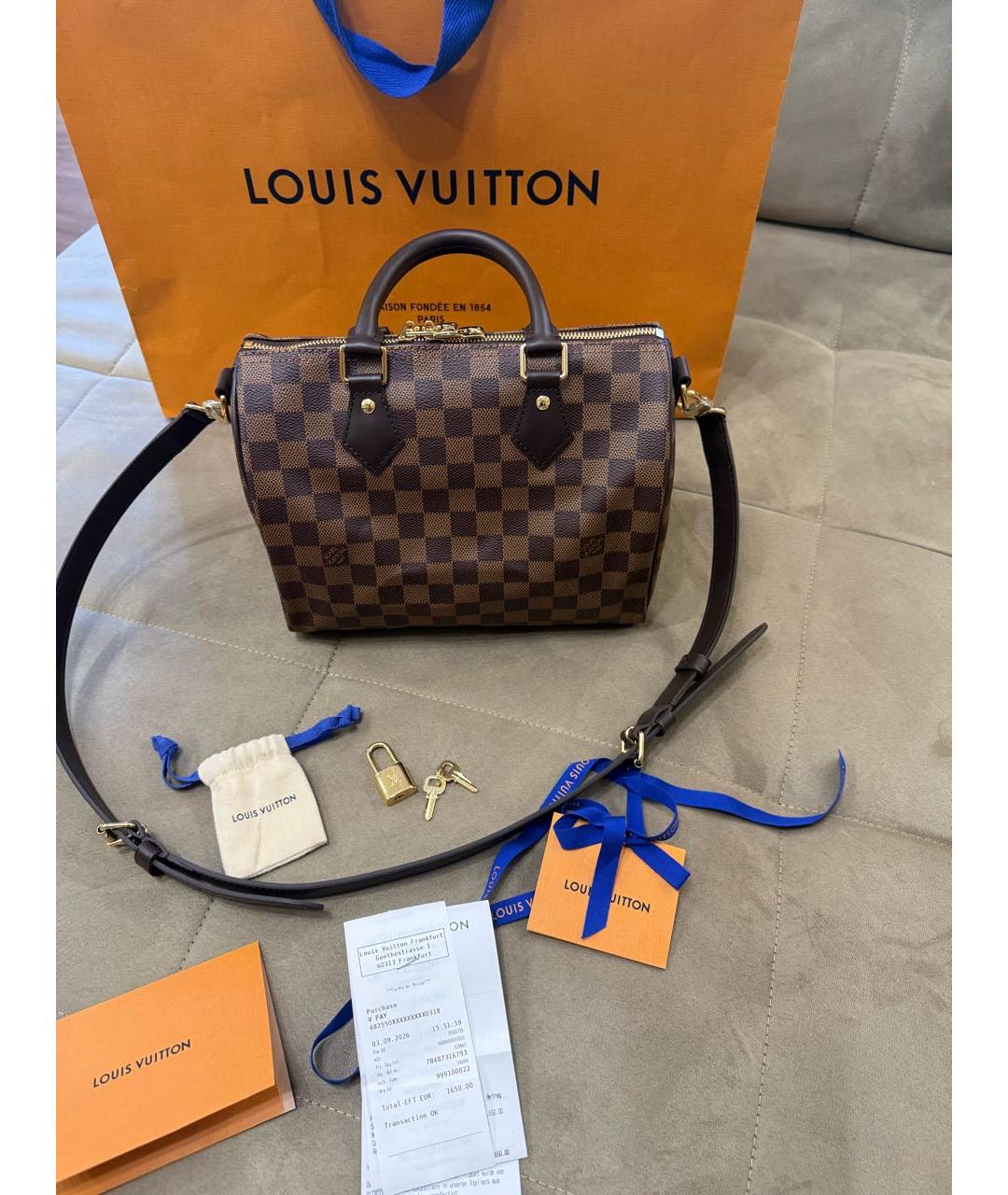 LOUIS VUITTON Коричневая сумка через плечо из канвы, фото 7