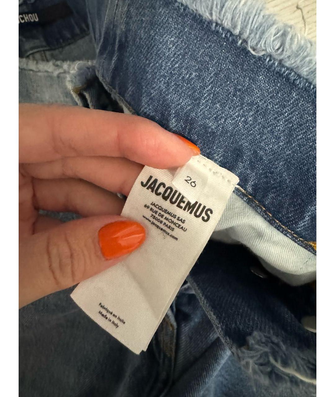 JACQUEMUS Синие хлопковые прямые джинсы, фото 4
