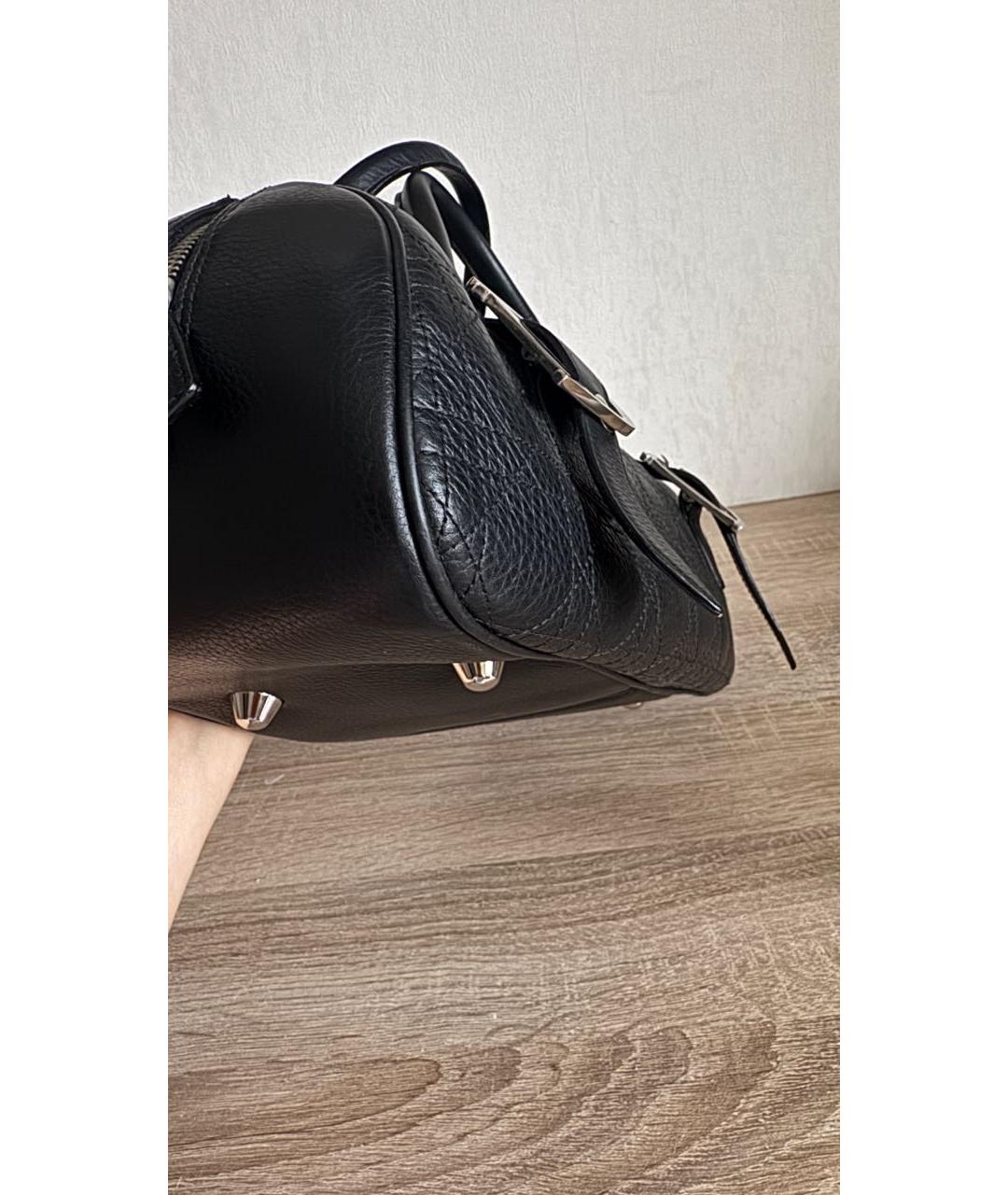 CHRISTIAN DIOR Черная кожаная сумка с короткими ручками, фото 4