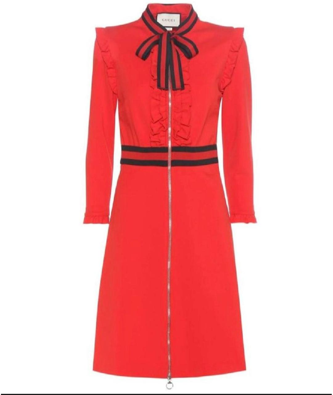 GUCCI Красное вискозное коктейльное платье, фото 3