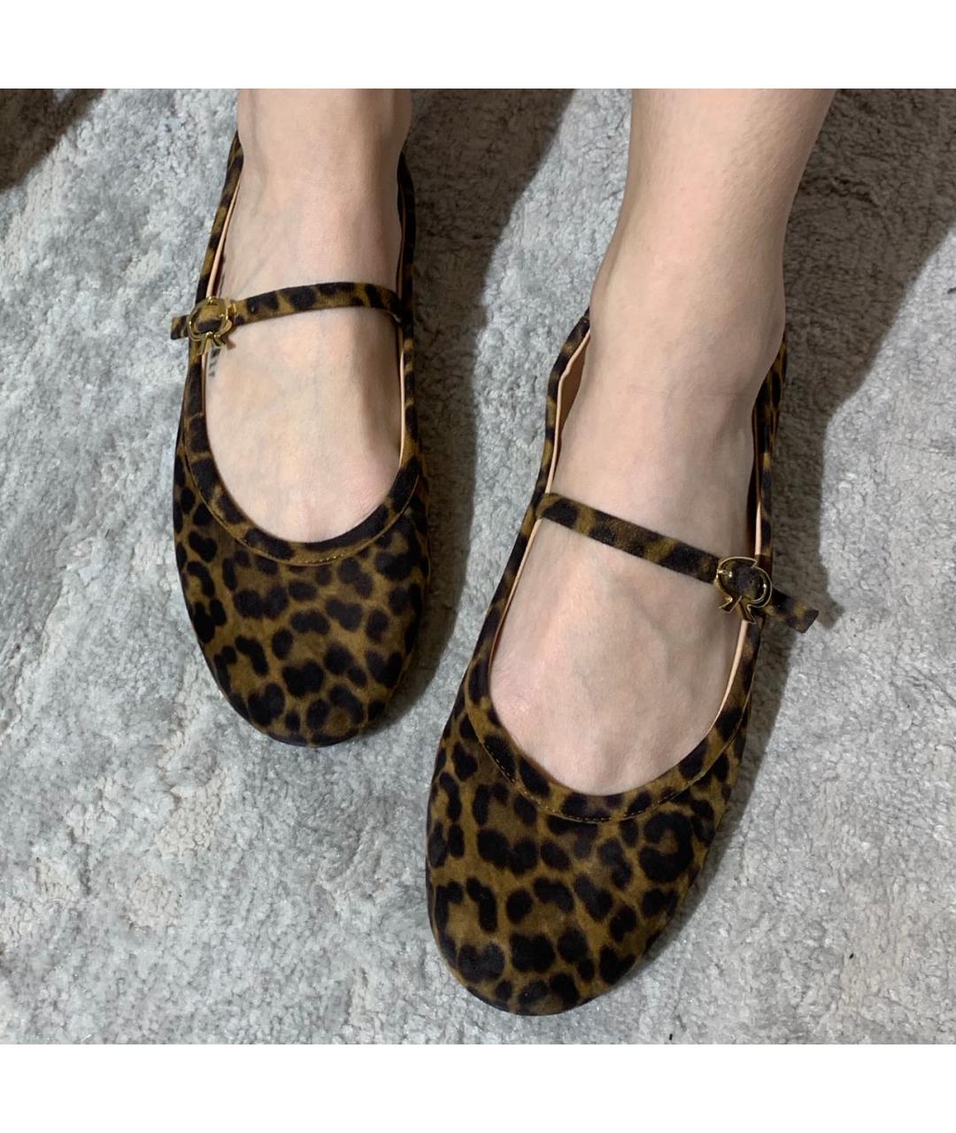 GIANVITO ROSSI Коричневые кожаные балетки, фото 3