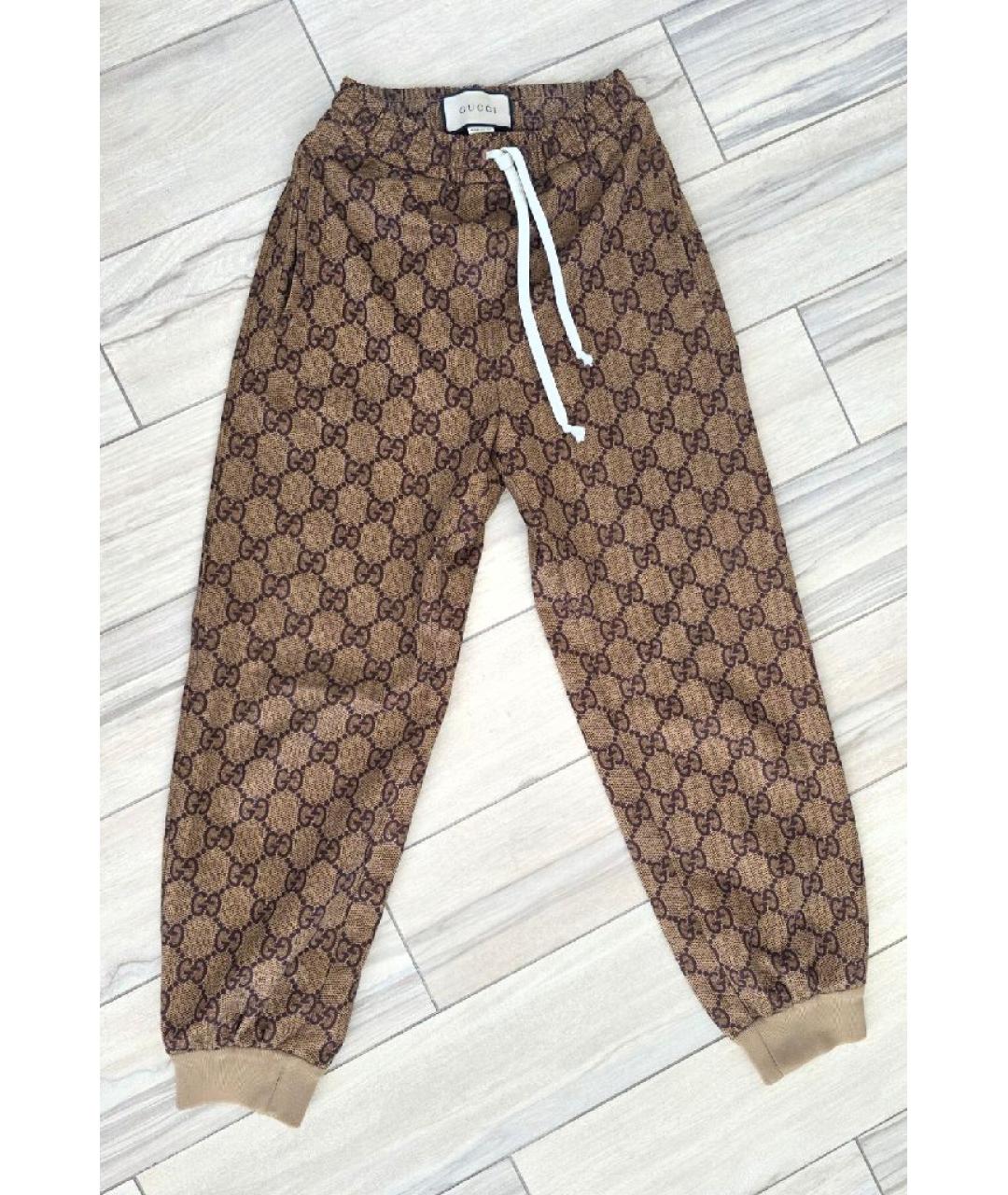 GUCCI Коричневые вискозные брюки широкие, фото 4