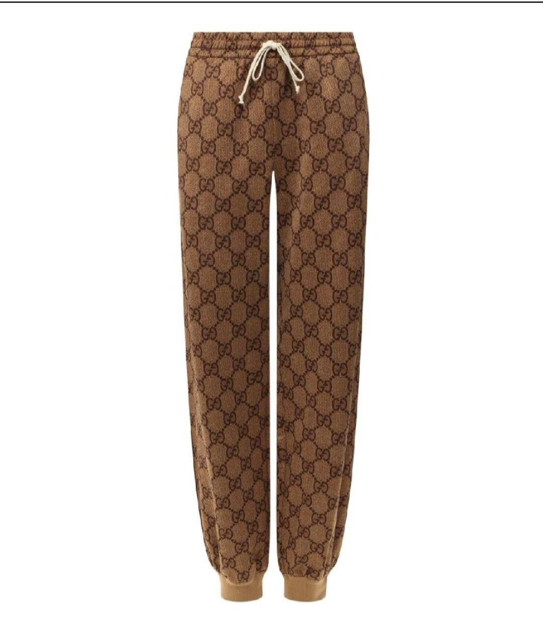 GUCCI Коричневые вискозные брюки широкие, фото 5