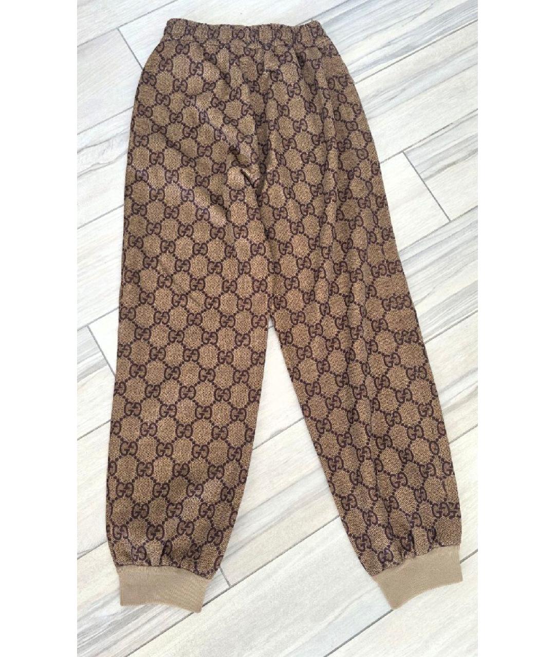 GUCCI Коричневые вискозные брюки широкие, фото 2