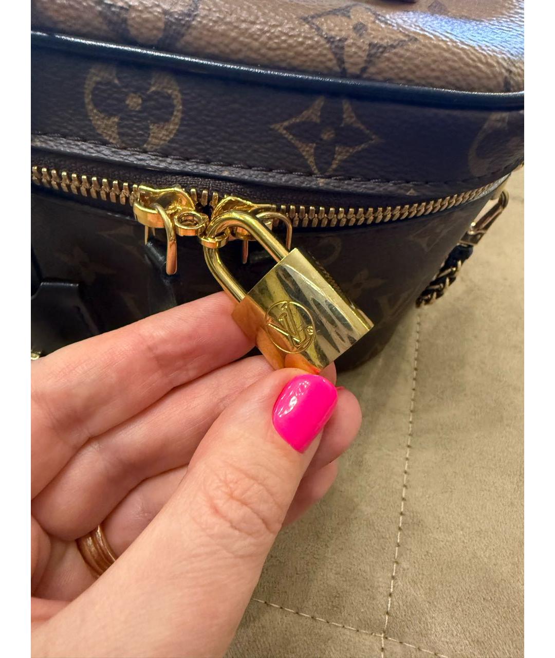 LOUIS VUITTON Коричневая сумка через плечо из канвы, фото 4