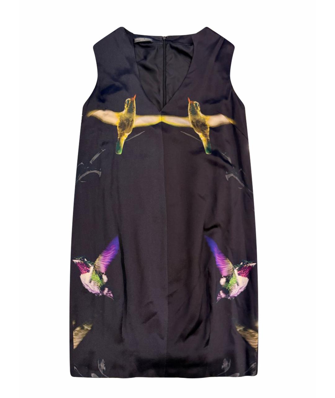 ALEXANDER MCQUEEN Мульти шелковое коктейльное платье, фото 1