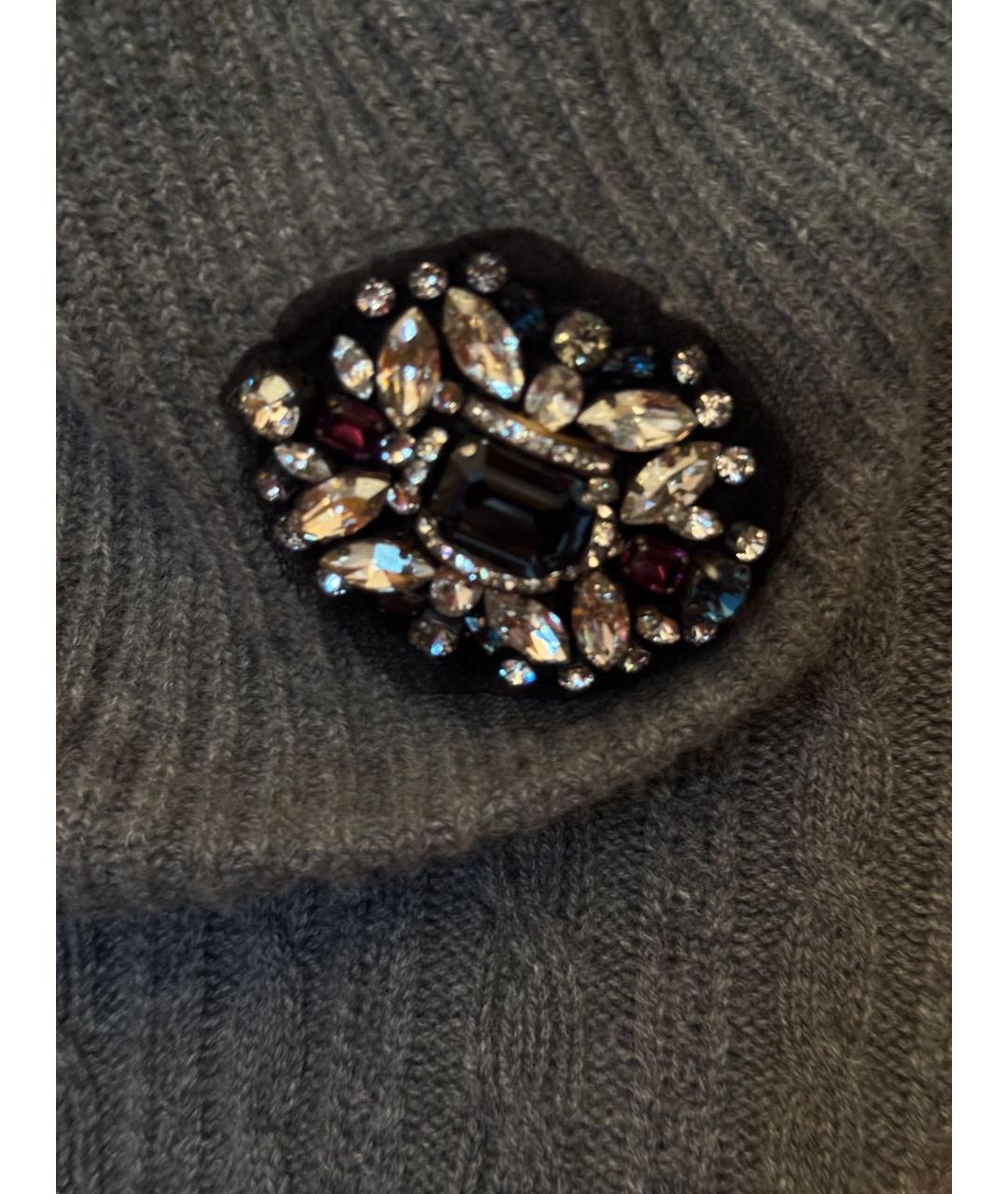 LANVIN Серое шерстяное повседневное платье, фото 4