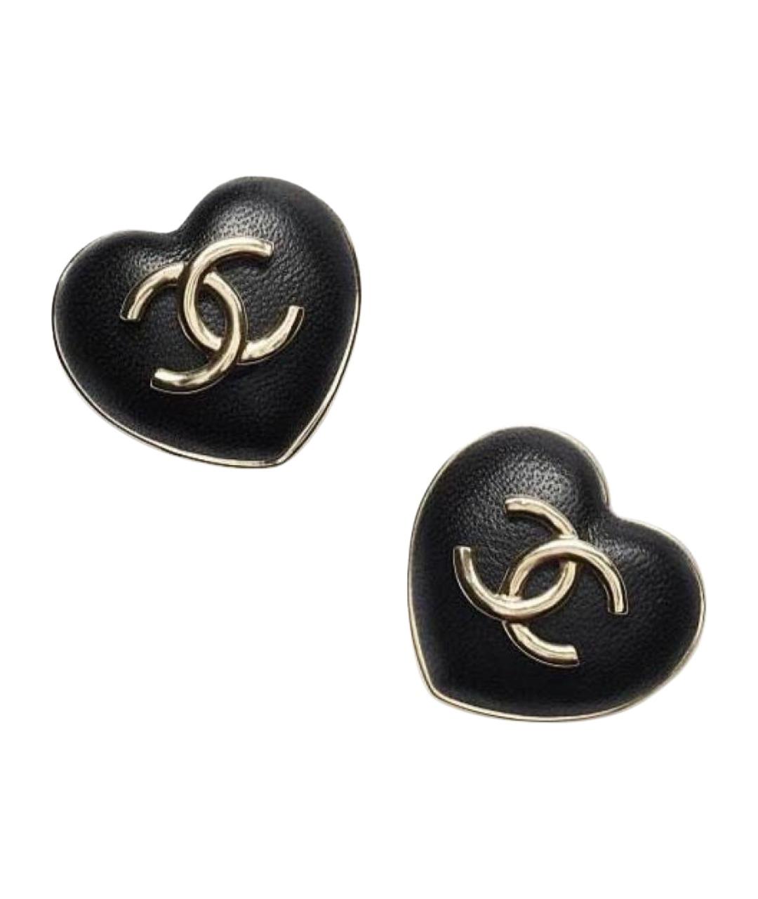 CHANEL Черные серьги, фото 1