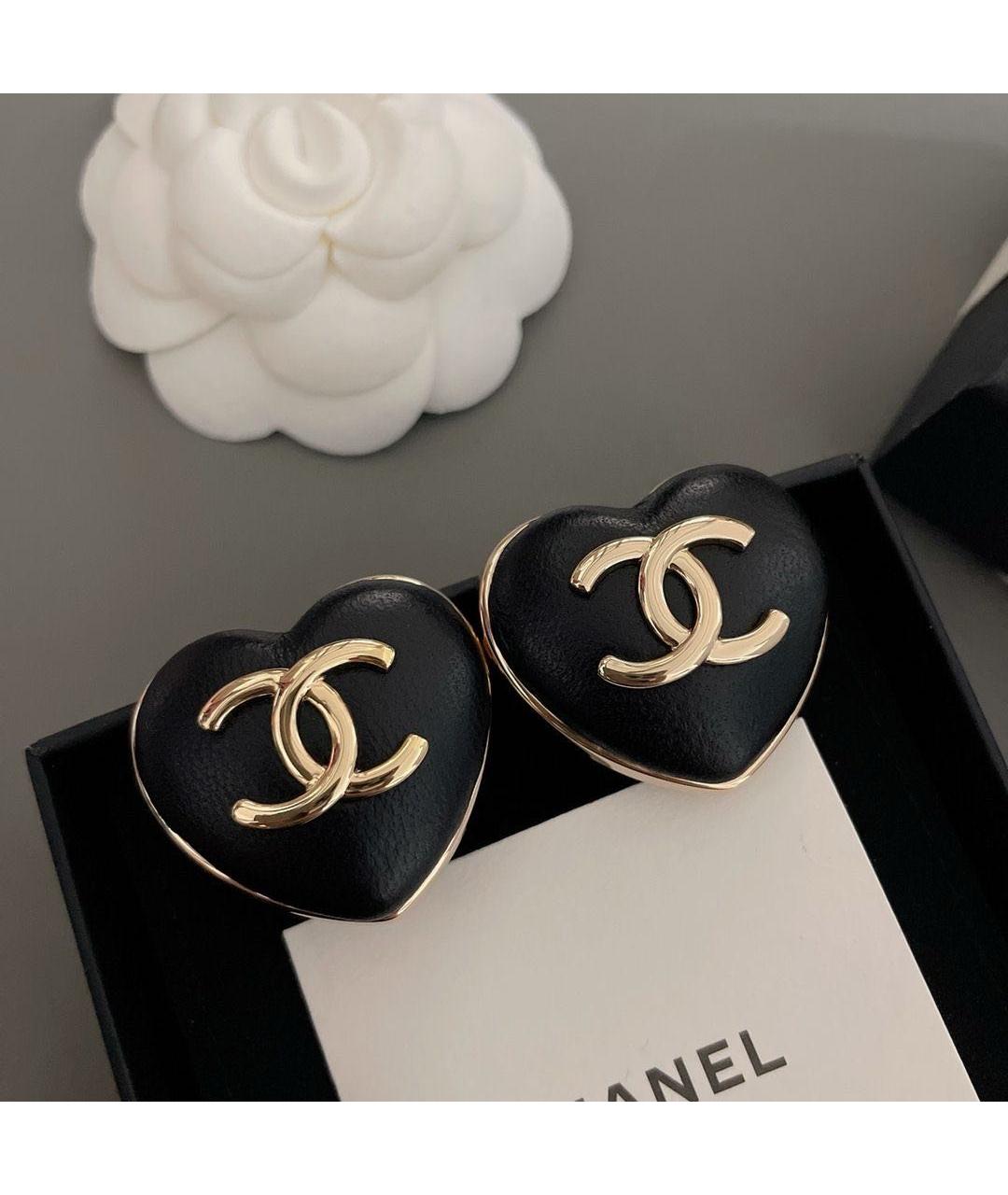 CHANEL Черные серьги, фото 5