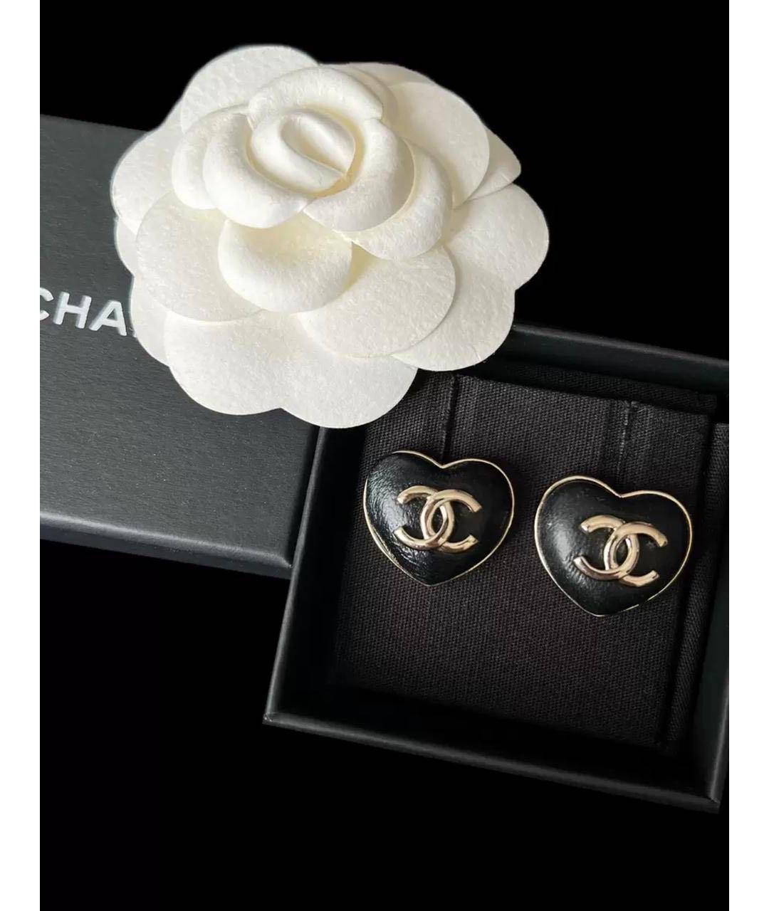 CHANEL Черные серьги, фото 2