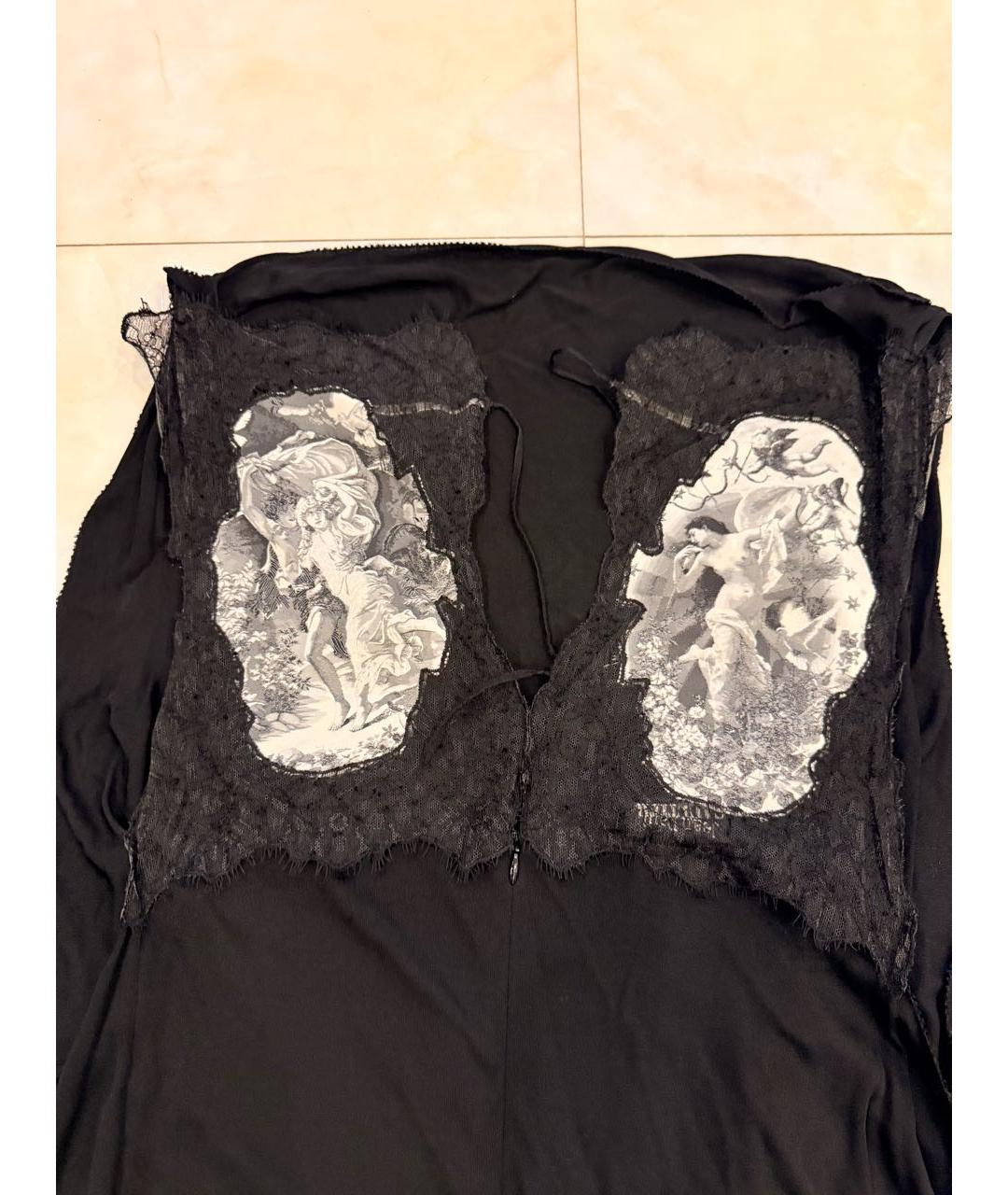 JEAN PAUL GAULTIER Черное вискозное повседневное платье, фото 3