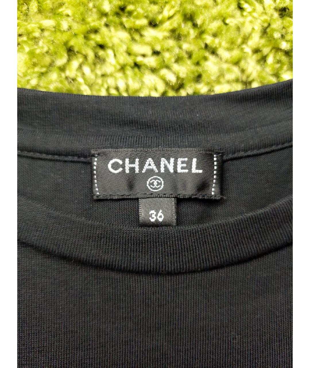 CHANEL Черная хлопковая футболка, фото 6