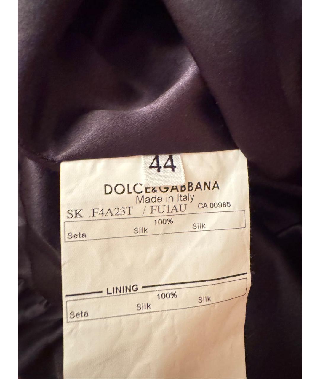 DOLCE&GABBANA Черная шелковая юбка мини, фото 3