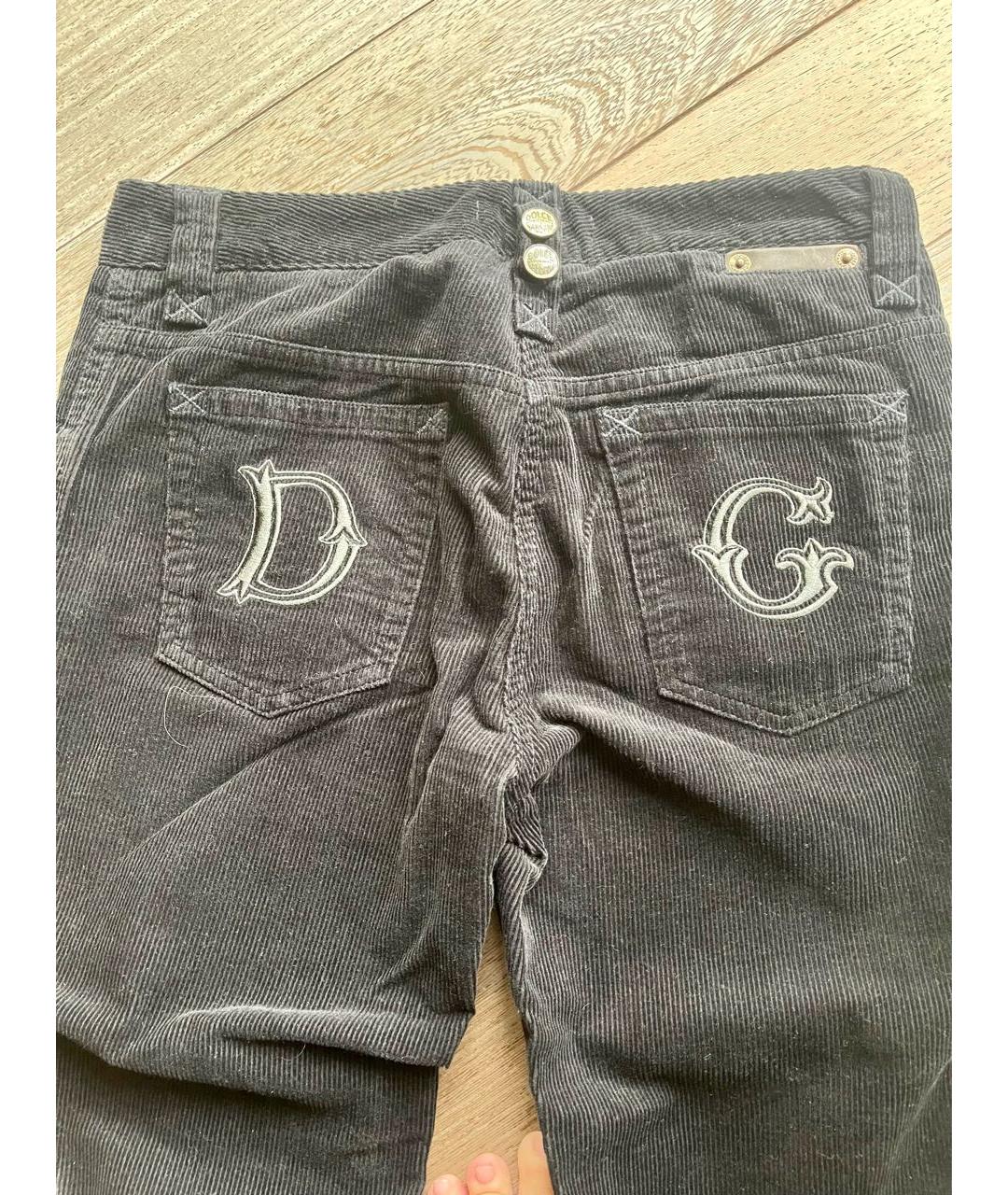 DOLCE&GABBANA Коричневые хлопковые прямые брюки, фото 3