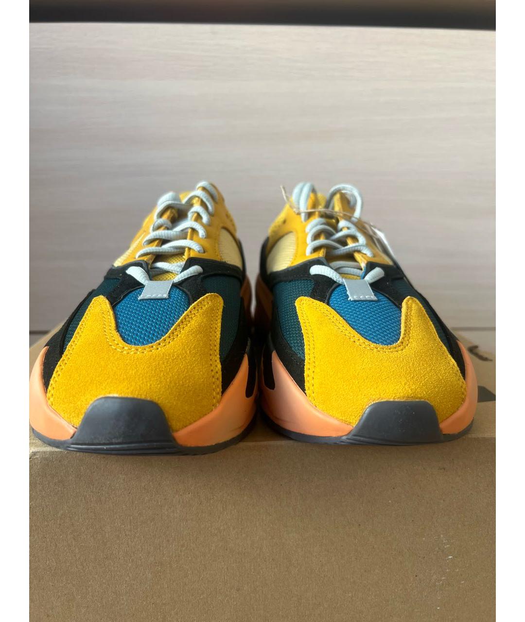 ADIDAS YEEZY Желтые текстильные низкие кроссовки / кеды, фото 7