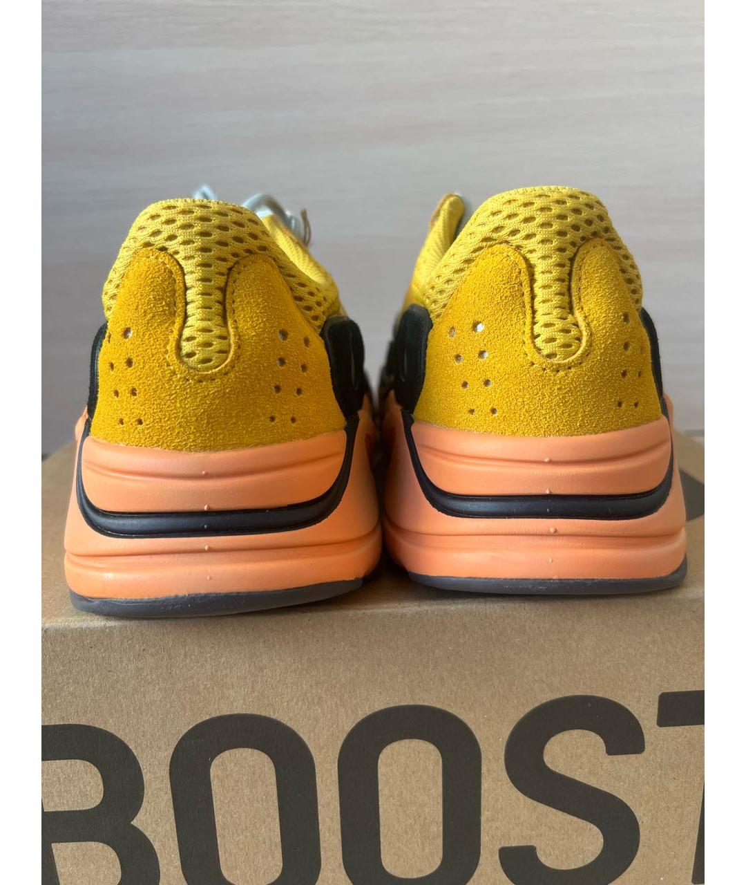ADIDAS YEEZY Желтые текстильные низкие кроссовки / кеды, фото 4