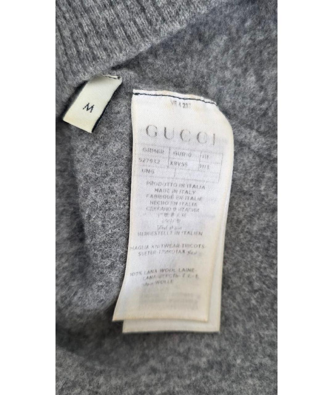 GUCCI Серый шерстяной джемпер / свитер, фото 5