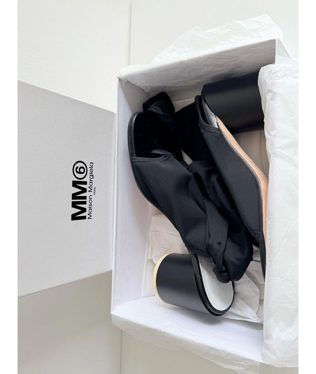 MM6 MAISON MARGIELA Черные кожаные ботильоны, фото 4