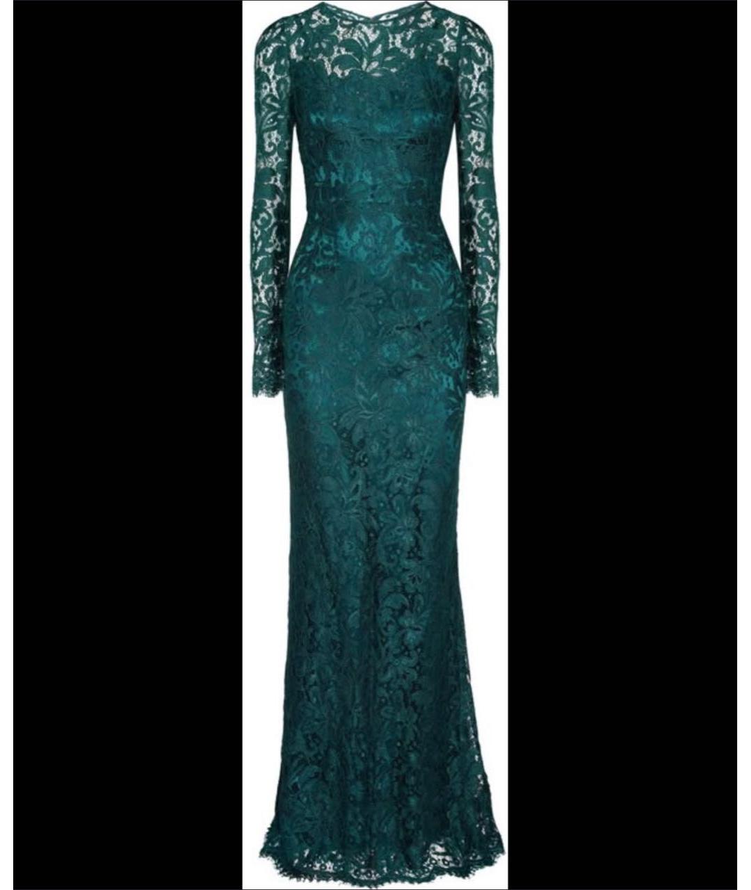 DOLCE&GABBANA Зеленое кружевное вечернее платье, фото 6
