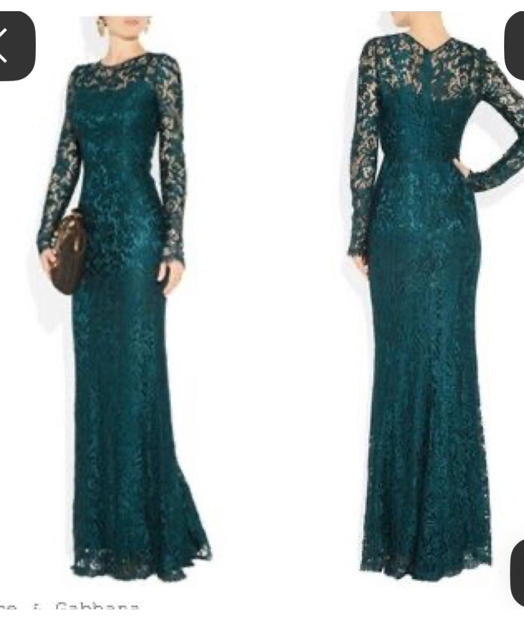 DOLCE&GABBANA Зеленое кружевное вечернее платье, фото 2