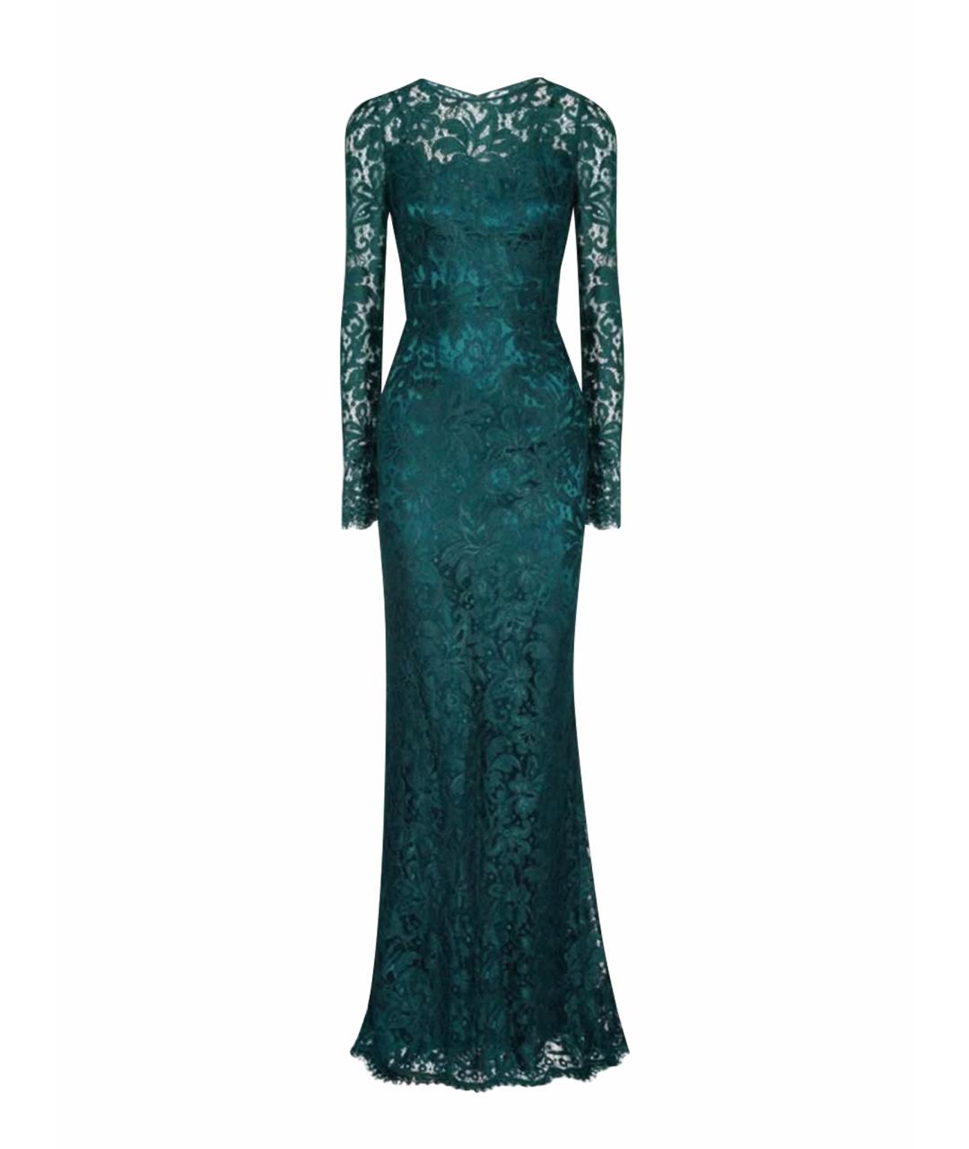 DOLCE&GABBANA Зеленое кружевное вечернее платье, фото 1