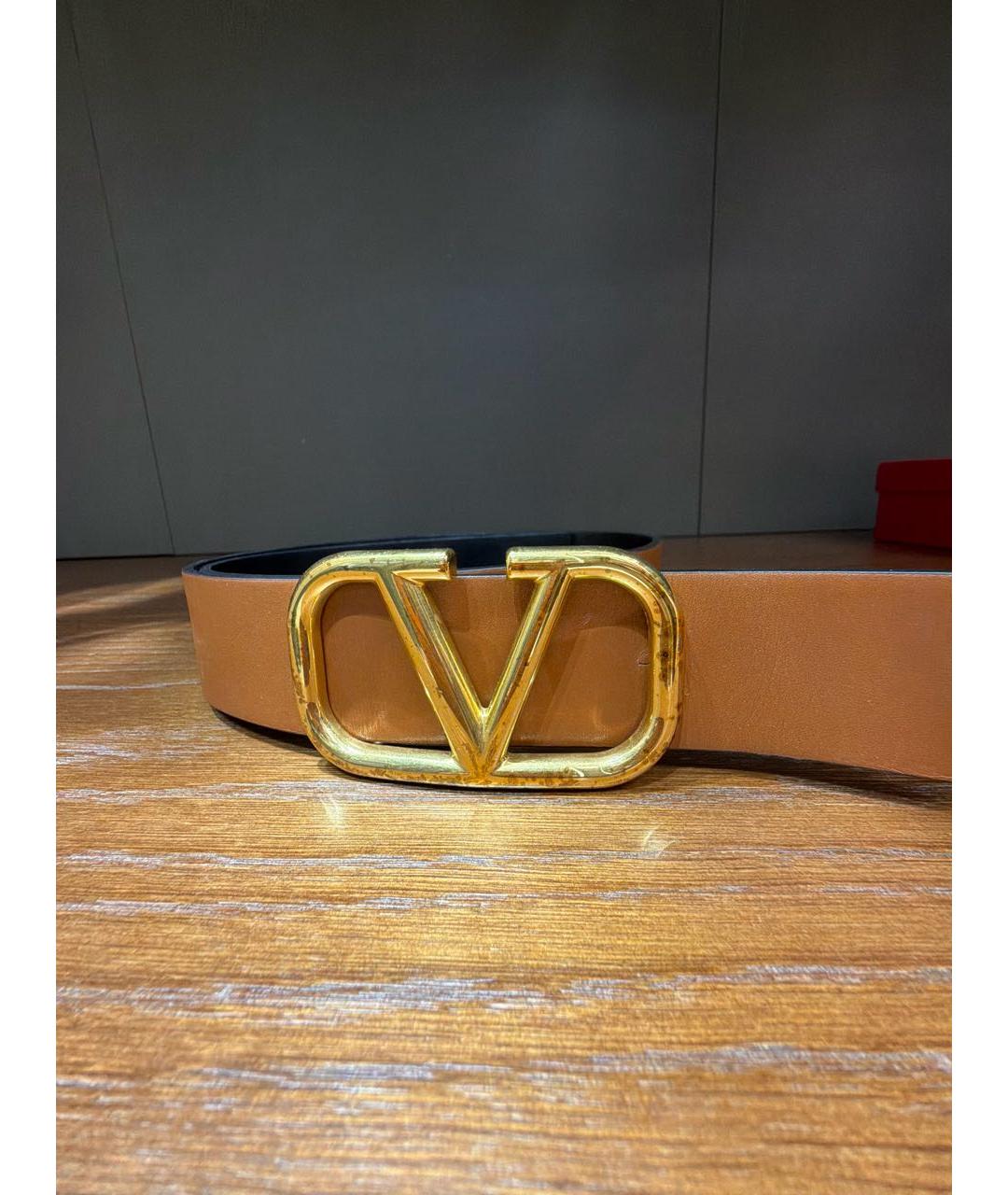 VALENTINO Черный кожаный ремень, фото 4