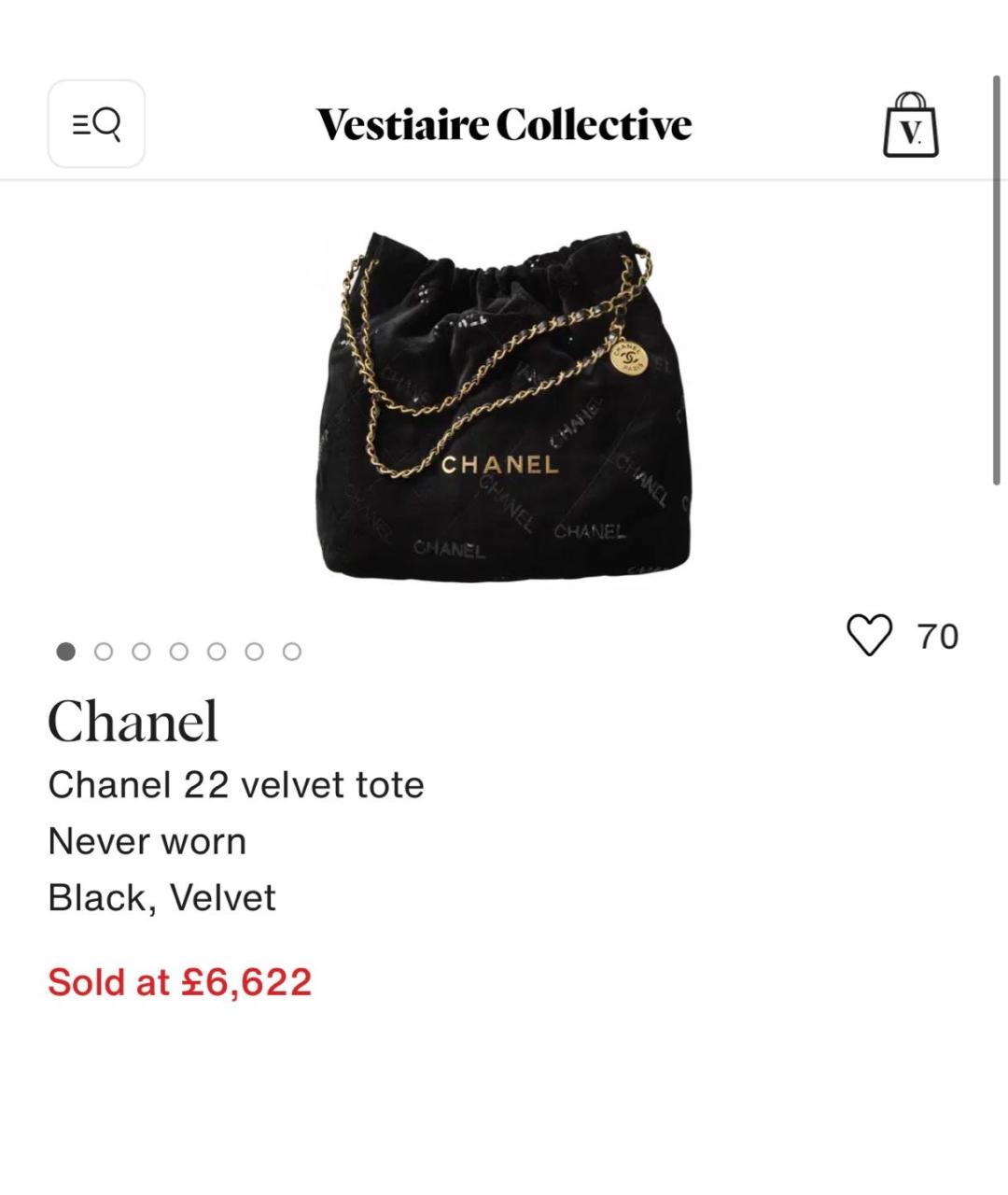 CHANEL Черная бархатная сумка через плечо, фото 5