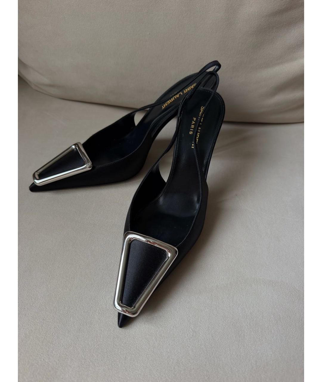 SAINT LAURENT Черные текстильные туфли, фото 3