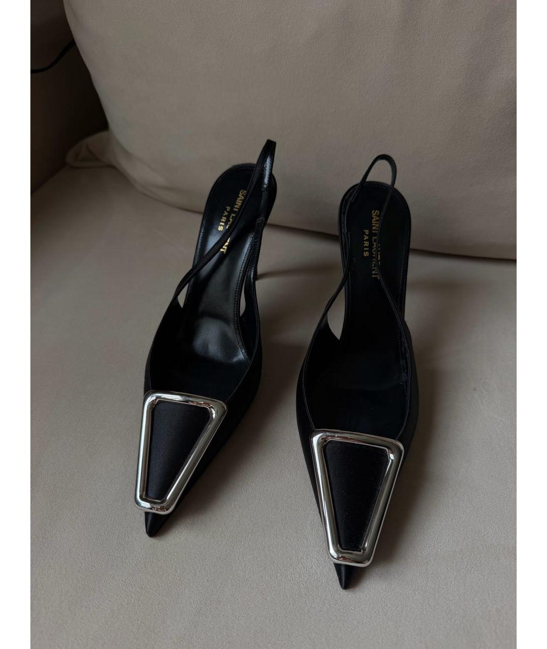 SAINT LAURENT Черные текстильные туфли, фото 2