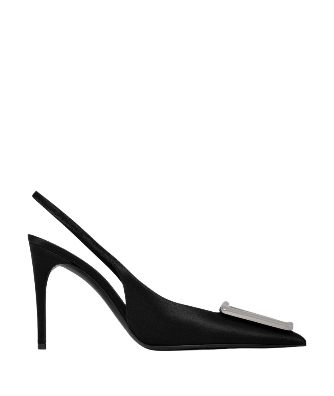SAINT LAURENT Черные текстильные туфли, фото 1