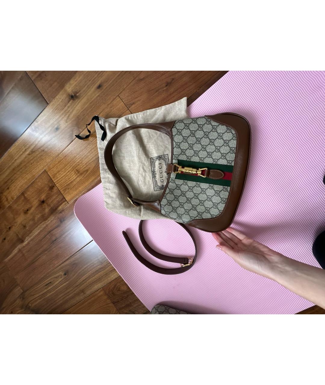 GUCCI Коричневая кожаная сумка с короткими ручками, фото 8