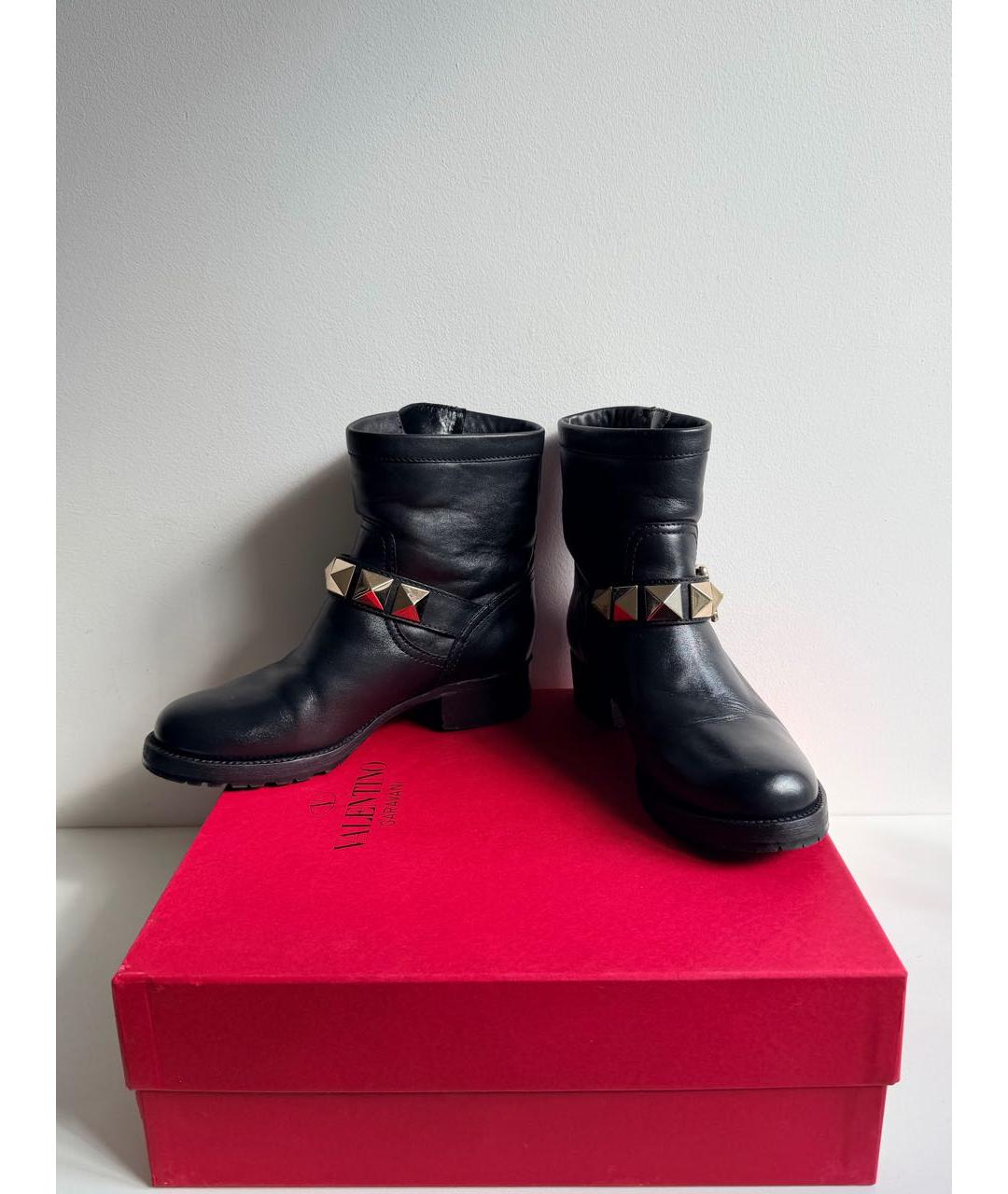 VALENTINO Черные кожаные полусапоги, фото 3