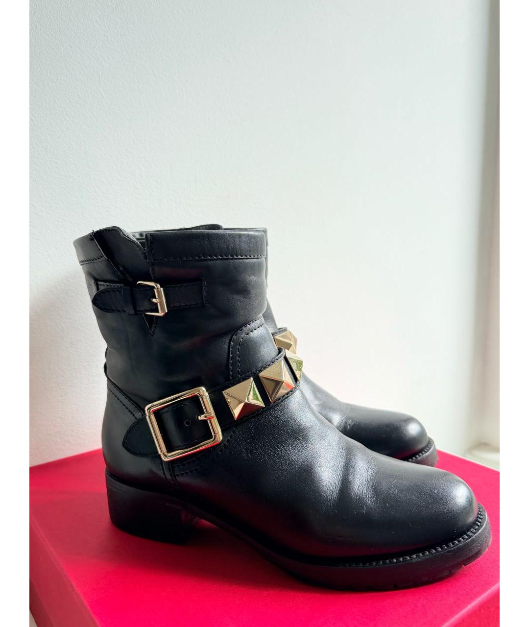 VALENTINO Черные кожаные полусапоги, фото 7