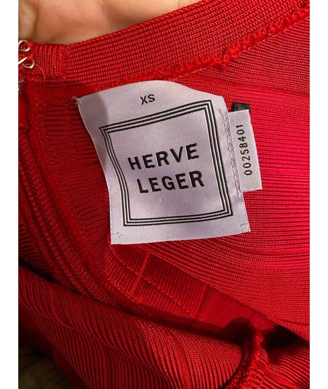 HERVE LEGER Красное коктейльное платье, фото 3