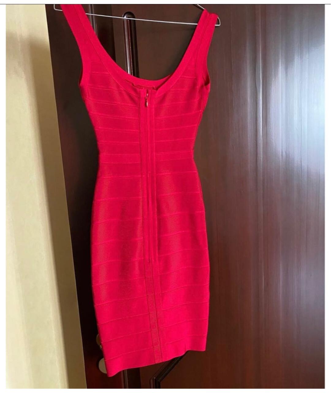 HERVE LEGER Красное коктейльное платье, фото 2