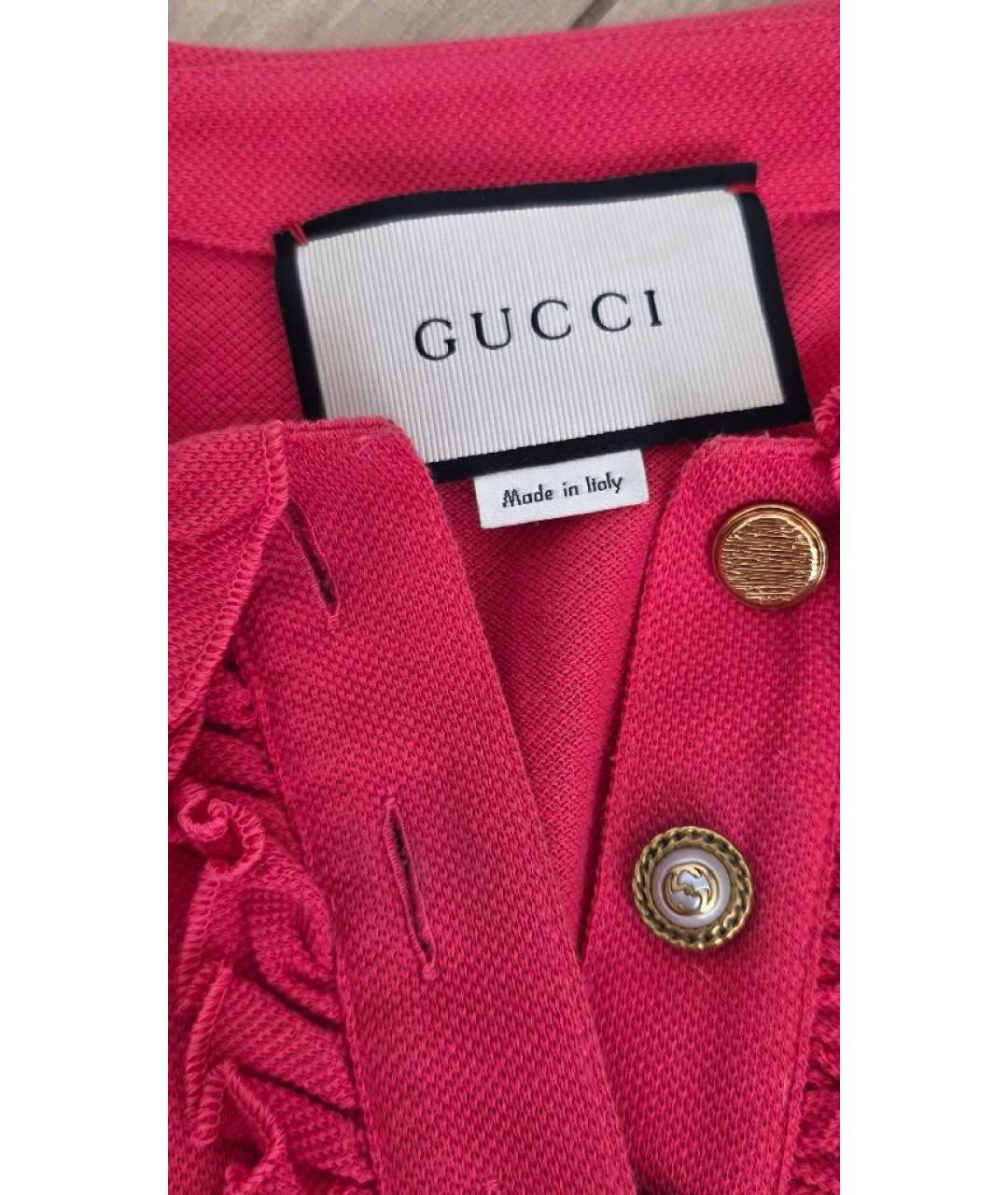 GUCCI Розовая хлопковая футболка, фото 6