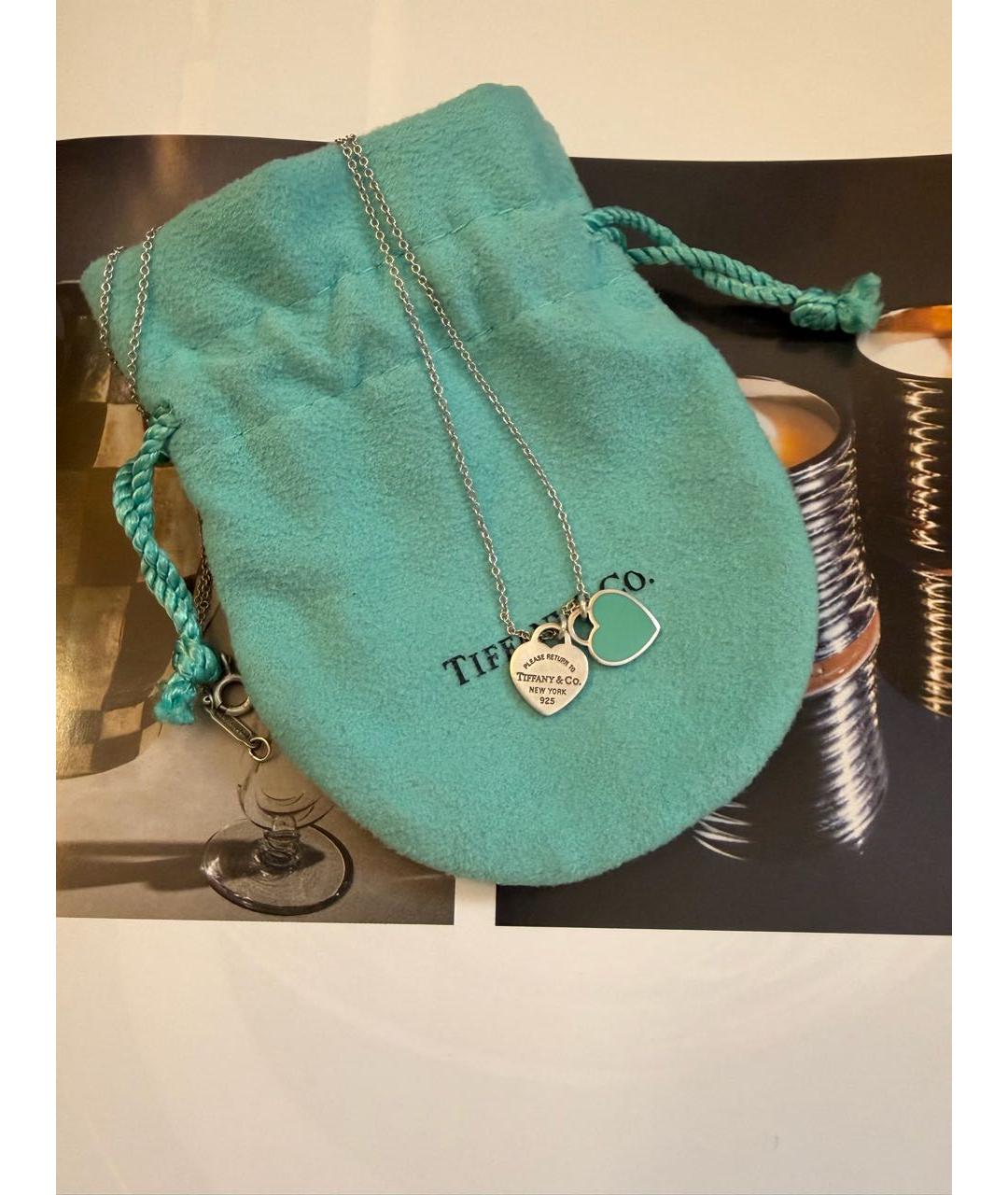 TIFFANY&CO Бирюзовая серебряная подвеска, фото 2