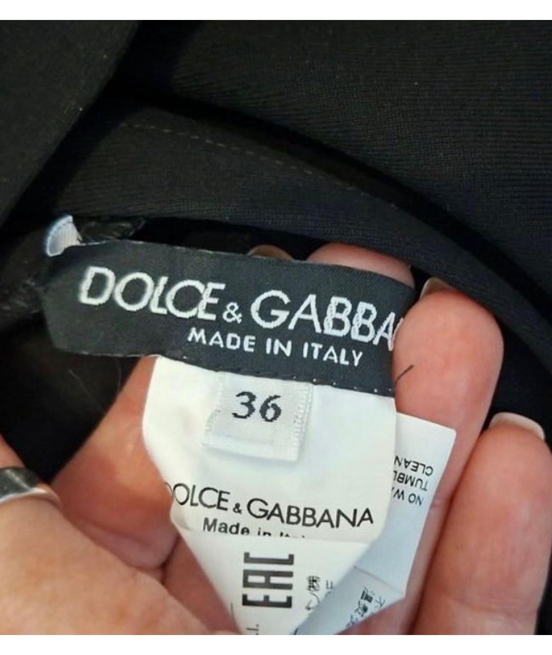 DOLCE&GABBANA Черное вискозное вечернее платье, фото 5