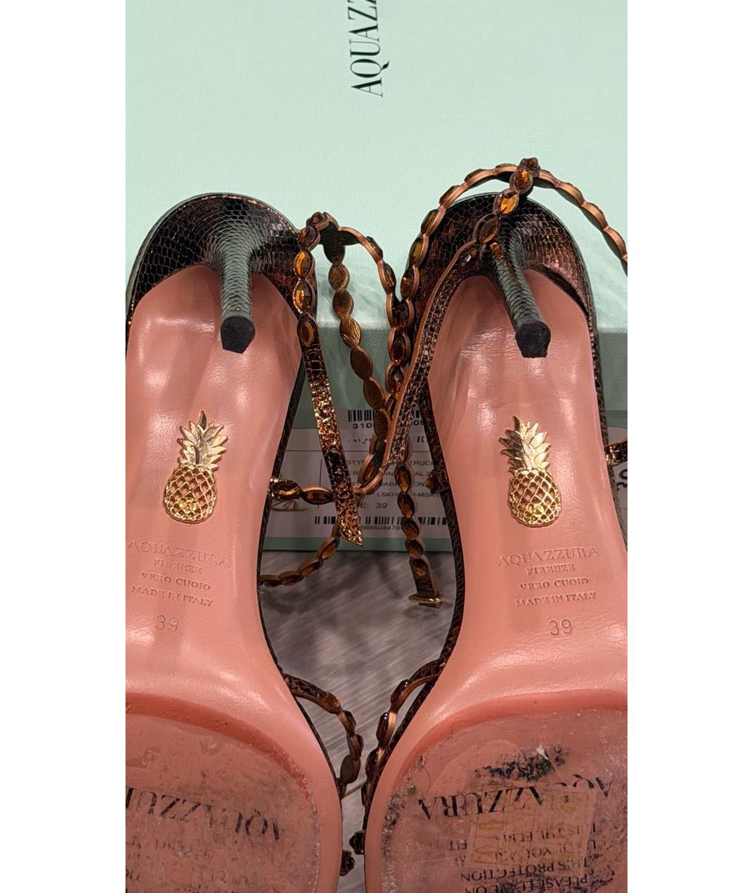 AQUAZZURA Босоножки из кожи питона, фото 5